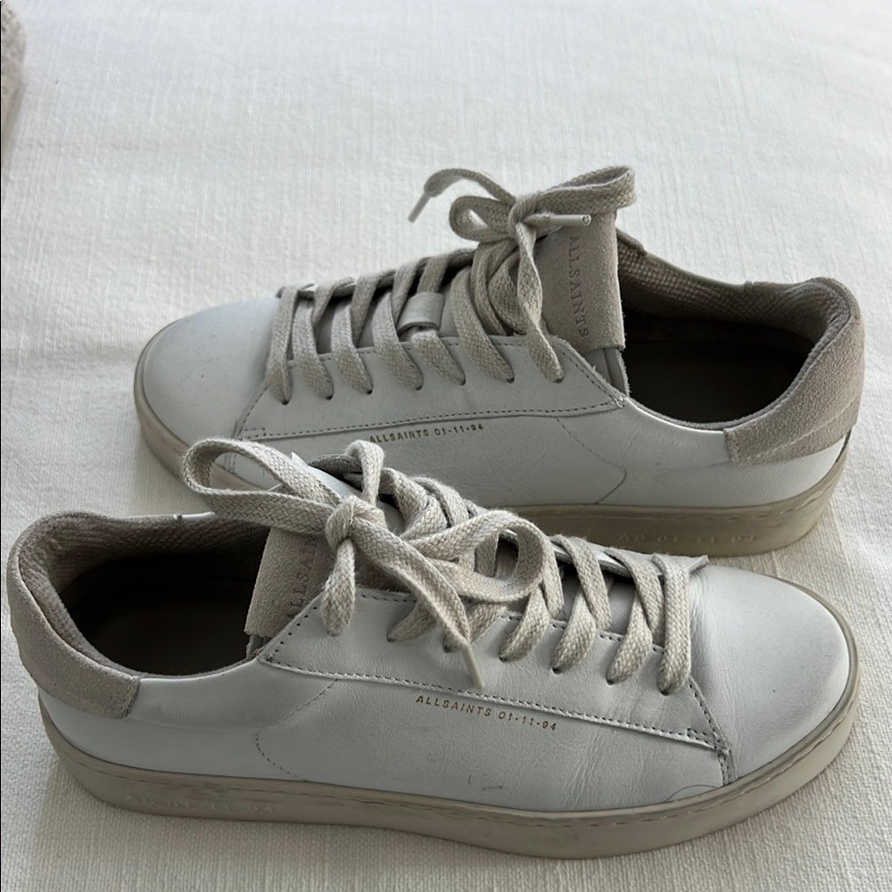 All Saints White and Gray Sneakers